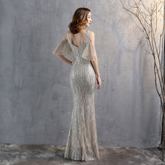 Sequined Tassel Fishtail Maxi Dress