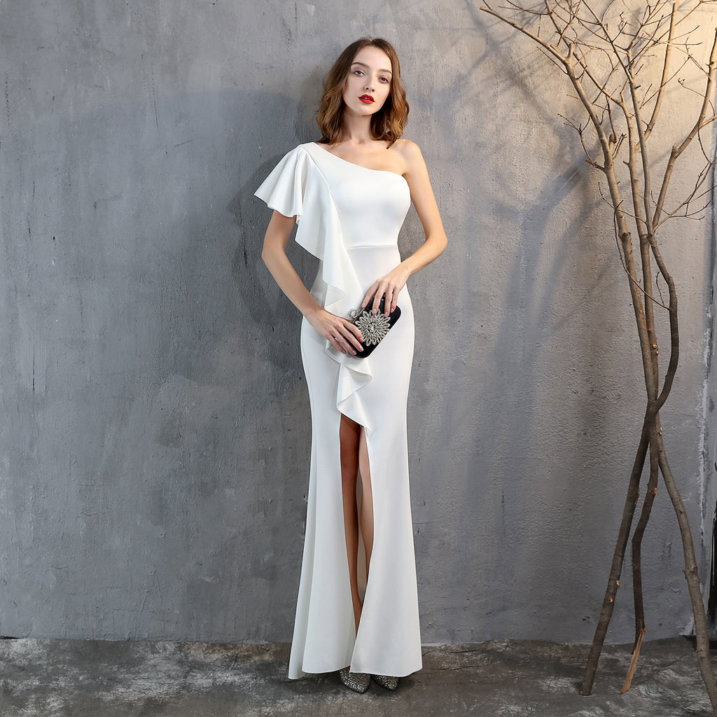 Asymmetric One-Shoulder Maxi Dress