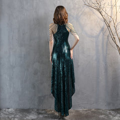 Sequined A-Line High-Low Dress