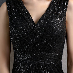 Sequin Split A-Line Dress