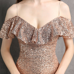 V-Neck Sequined Bodycon Dress