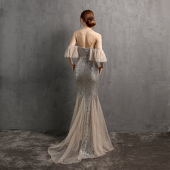 Sequined Fishtail Maxi Dress