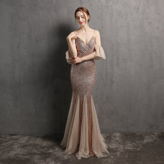 Sequined Fishtail Maxi Dress