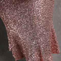 V-Neck Sequined Bodycon Dress