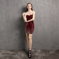 Sequined Strapless Bodycon Dress