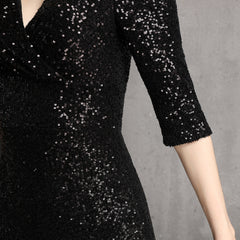 Sequined V-Neck Maxi Dress