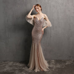 Sequined Fishtail Maxi Dress