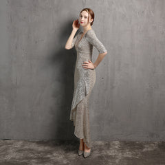 Sequined V-Neck Maxi Dress