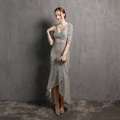 Sequined V-Neck Maxi Dress