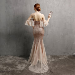 Sequined Fishtail Maxi Dress