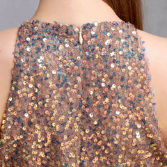 Colorful Sequined Evening Gown