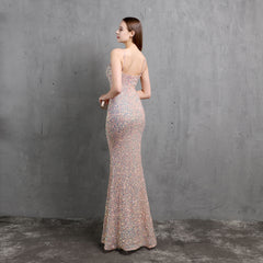 Elegant V-Neck Sequin Maxi Dress
