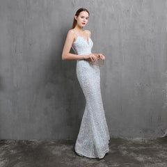 Elegant V-Neck Sequin Maxi Dress