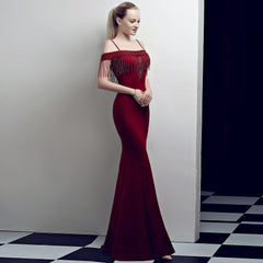 Elegant Fringe Fishtail Maxi Dress