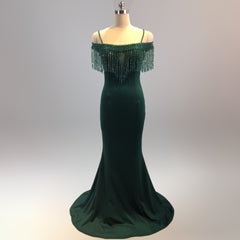 Elegant Fringe Fishtail Maxi Dress