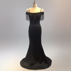 Elegant Fringe Fishtail Maxi Dress