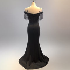 Elegant Fringe Fishtail Maxi Dress