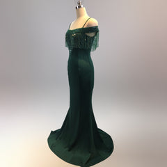 Elegant Fringe Fishtail Maxi Dress