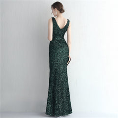 Sequined Fishtail Maxi Dress