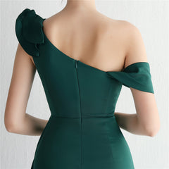One-Shoulder Ruffle Maxi Dress