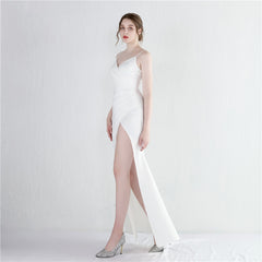 V-Neck Split Fishtail Maxi Dress