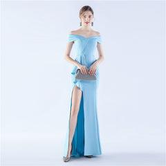 Off-Shoulder Maxi Split Dress