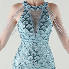 Sequined Fishtail Maxi Dress