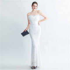 Ostrich Feather Strapless Maxi Dress