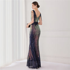 Sequined Fishtail Maxi Dress