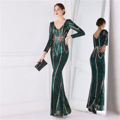 Sequin Fishtail Maxi Dress