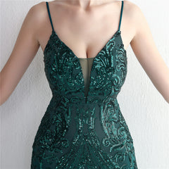 Sequined V-Neck Maxi Dress