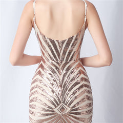 Elegant Sequin V-Neck Maxi Dress