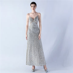 Sequined A-Line Maxi Dress
