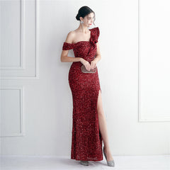 Sequined Fishtail Maxi Dress