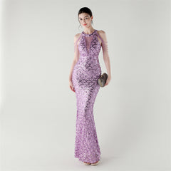 Sequined Fishtail Maxi Dress