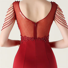 Beaded 3D Appliqué Evening Dress