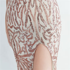 One-Shoulder Sequin Maxi Dress