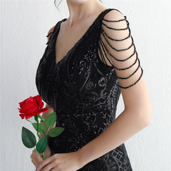 Sequined Beaded Fishtail Maxi Dress