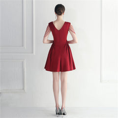 Beaded Rhinestone A-Line Dress