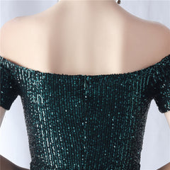 Off-Shoulder Sequined Fringe Maxi Dress