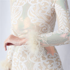 Sequin Long-Sleeve Bodycon Dress