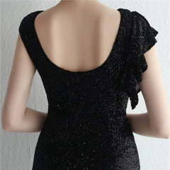 Sequined Split Fishtail Maxi Dress