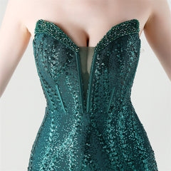 Sequined Heart-Collar Maxi Dress