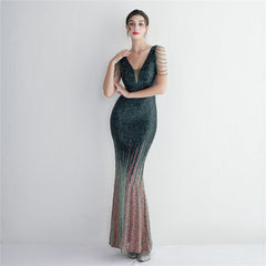 Ombre Sequin Maxi Dress