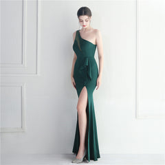 Ruffled One-Shoulder Maxi Dress