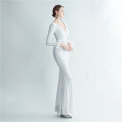 Sequin Feather Maxi Dress