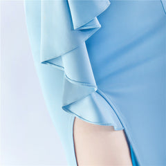 Off-Shoulder Maxi Split Dress