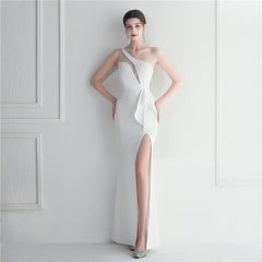 Ruffled One-Shoulder Maxi Dress