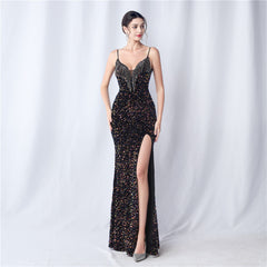 Sequined Fringe Maxi Dress