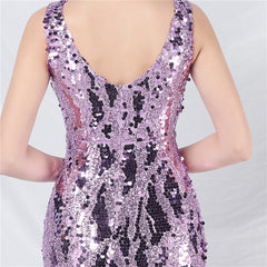 Sequined V-Neck Maxi Dress